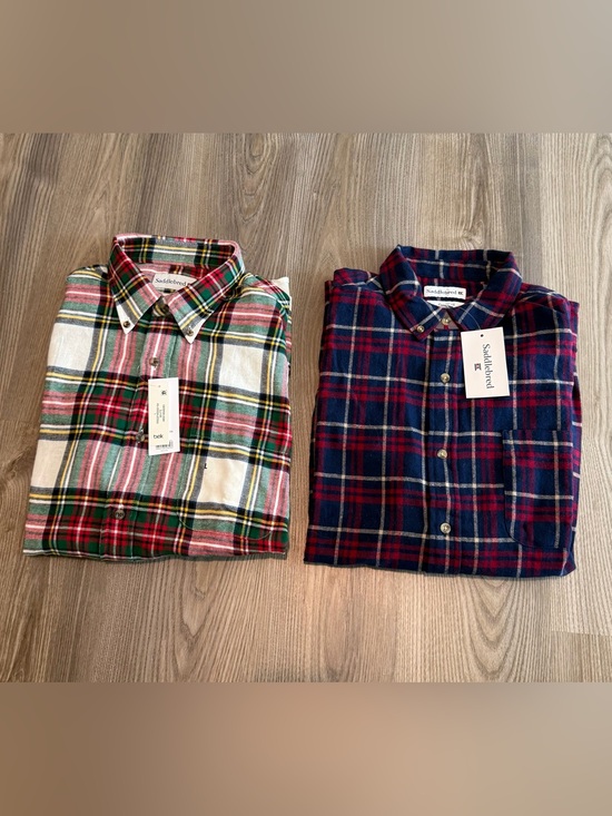 Saddlebred Other - Saddlebred lot of 2 Button Down Flannel Shirts Men’s size Large NWT Classic Fit